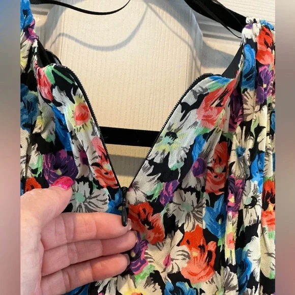 Zara Vibrant Floral Print Long Sleeve Mini Dress Ruched Skirt Design Woman Small - Picture 8 of 13